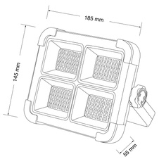 Solární svítidlo plast černý, sklo čiré, vypínač, stmívatelné, USB výstup, na zavěšení, postavení nebo s magnetem, nabíjení přes solární nebo USB kabel, vč. bat. CR18650 4000mAh 3,2V, IP44, DxŠxH:185x145x55mm, vč. LED 15W 3,2V, výstup 1000lm,4000K