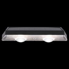 Solární svítidlo, plast černý, průhledný, satinovaný, vypínač, krokový přepínač, fixace barev, včetně baterií CR18650 500mAh 3.7V, IP44, ŠxV:140x37mm H:48mm, set 2ks, včetně LED 0.4W 3V, 20l barvy světla 3000-4000-6000K