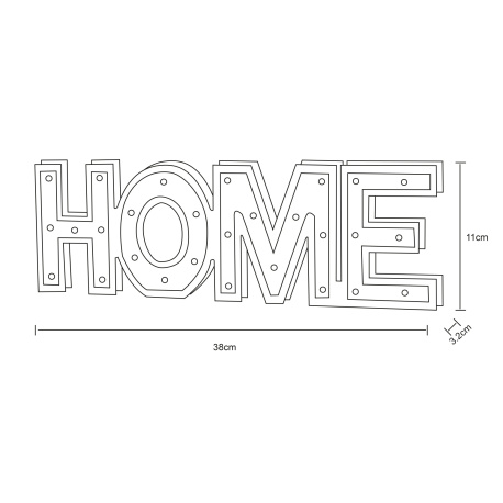 Dekorativní svítidlo, plast, dřevo, vypínač, bez baterií 3xAA 1,5V, DxŠxV: 38x3x11cm, včetně 28xLED 0,06W 3V.