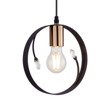 Závěsné svítidlo, kov černý, plastové křišťály průhledné, Ø20cm, V:150cm, bez žárovky 1xE27, max. 60W 230V