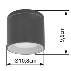 Venkovní svítidlo, hliník antracit, sklo průhledné, IP44, Ø11cm, V:10cm, bez žárovky 1xGX53, max. 11W 230V