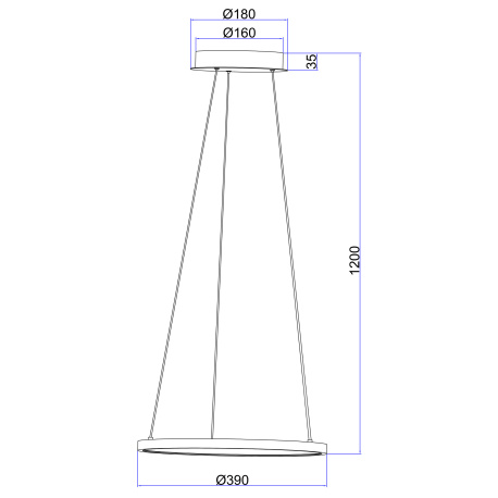 Závěsné svítidlo, nikl mat, plast bílý, Ø39cm, V:120cm, včetně 1xLED 19W 230V, 2160lm zdroj, 1000lm výstup, 3000K