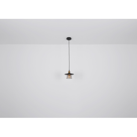 Nástěnné svítidlo, kov černý, mosaz, kovové pletivo, ŠxV:22x28cm, H:28cm, bez žárovky 1xE27, max. 60W 230V