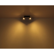 Stropní svítidlo, dřevo tmavě hnědé, kov černý, DxŠxV: 50x6x9cm, bez žárovek 4xGU10, max. 35W 230V (doporučujeme zakoupit zdroje 10804DK)