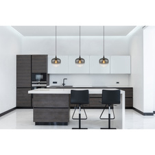 Závěsné svítidlo kov černý matný, kouřové sklo, kabel textil černý, Ø:290mm, V:1200mm, bez žárovky 1xE27 60W 230V