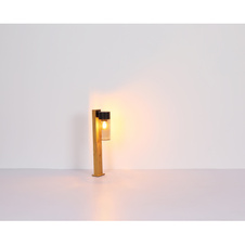 Venkovní svítidlo nerezová ocel imitace dřeva, nerezová ocel černá matná, sklo kouřové barvy, směr světla: dolů, IP44, ŠxV:90x225mm, H:124mm, bez žárovky 1xE27 40W 230V