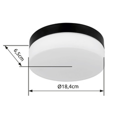 Venkovní svítidlo hliník černý matný, sklo bílé, IP44, Ø:184mm, V:65mm, bez žárovky 1xE27 ILLU 60W 230V