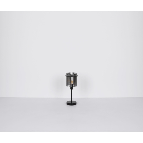 Závěsné svítidlo kov černý matný, skleněné tyče kouřové barvy, kabel PVC černý, možnost nastavení výšky, DxŠxV:1100x200x1400mm, bez žárovek 4xE27 60W 230V