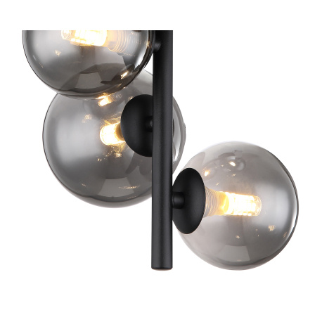 Stropní svítidlo kov černý matný, kouřové sklo Ø:235mm, V:400mm, Ø:2x10cm, 2x12cm, včetně 4x G9 LED 3,5W 230V, 350lm zdroj, 80lm výstup, 3000K, včetně LED žárovek 10676