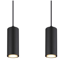 Závěsné svítidlo kov černý matný, MDF, imitace tmavého dřeva, kabel PVC černý, DxŠxV:650x60x1200mm, bez žárovek 4xGU10 35W 230V