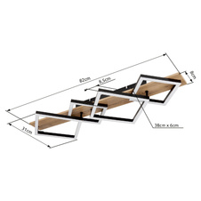 Stropní svítidlo, kov černý matný, MDF se vzhledem dřeva, plast černý matný, plast bílý, DxŠxV:820x310x85mm, včetně LED 30W 230V, 3350lm zdroj, 1700lm výstup, 3000K