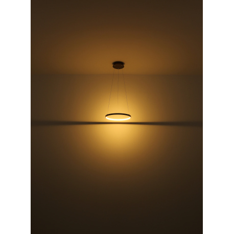 Závěsné svítidlo, kov kávová barva matná, plast bílý, kabel PVC transparentní, výškově nastavitelné, Ø:385mm, V:1200mm, včetně LED 19W 230V, 2200lm zdroj, 980lm výstup, 3000K