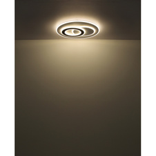 Stropní svítidlo, kov bílý a černý matný, akryl bílý, stmívatelné, několik úrovní pomocí nástěnného vypínače, SmartLight, pam. funkce, noční světlo, dál. ovládání, Ø:700mm, včetně LED 60W 230V, 1000-4100lm výstup, 2700-6500K