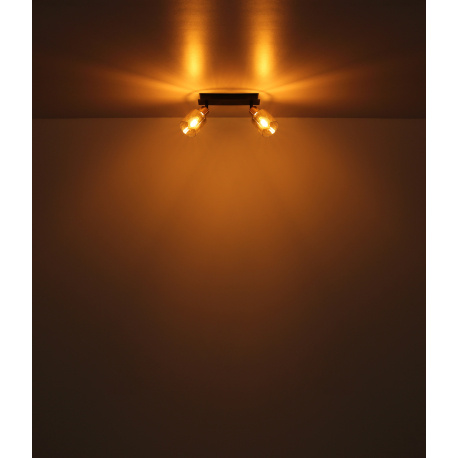 Stropní svítidlo, kov černý matný, kov zlatý matný, sklo kouřové, průhledné, DxŠxV:400x80x182mm, bez žárovek 3xE14,max. 40W 230V