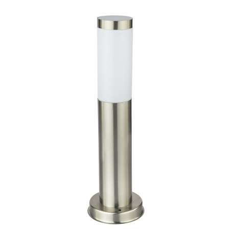 Venkovní svítidlo, nerezová ocel, plast opál, IP44, Ø 127, V: 450, bez žárovky 1xE27, max. 60W 230V.