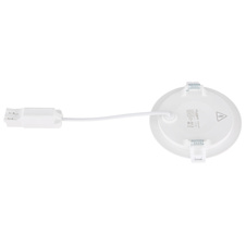 Podhledové svítidlo, bílý plast, bílý PVC kabel, externí ovladač v balení, ø:128mm, V: 25mm, výřez ø:115mm, délka přívodního kabelu 200mm, včetně LED 6W 230V, zdroj 610lm, výstup 500lm, 4000K