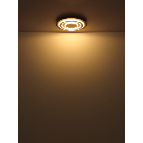 Stropní svítidlo, plast antracit, broušený šedý kov, akryl bílý, ø:320mm, V:55mm, včetně LED 24W 230V, zdroj 2100lm, výstup 710lm, 3000K.