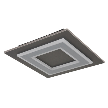 Stropní svítidlo, plast antracit, broušený šedý kov, akryl bílý, DxŠxV:320x320x55mm, včetně LED 24W 230V, zdroj 2200lm, výstup 680lm, 3000K.
