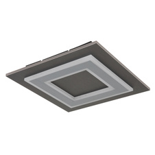 Stropní svítidlo, plast antracit, broušený šedý kov, akryl bílý, DxŠxV:320x320x55mm, včetně LED 24W 230V, zdroj 2200lm, výstup 680lm, 3000K.