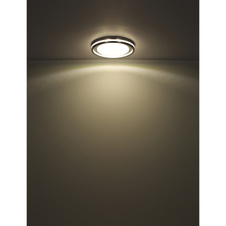 Stropní svítidlo, kov bílý, plast šedý, akryl bílý, se třpytivým efektem, plast chromovaný, stmívatelné, několik úrovní pomocí nástěnného vypínače, paměť, dál.ovládání, ø:478mm H:67mm,LED 30W 230V, zdroj 400-3600lm, výstup 200-1700lm, 2700-6500K