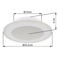 Stropní svítidlo, kov bílý, plast, zrcadlový 3D efekt, akryl bílý, ø:225mm, V:40mm, včetně LED 12W 230V, zdroj 1500lm, výstup 750lm, 4000K