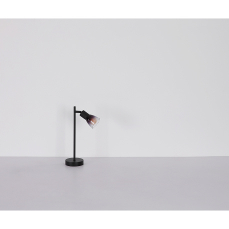 Nástěnné svítidlo, kov černý, sklo kouřové, průhledné, ŠxV:80x130mm, H:165mm, bez žárovky 1xE14, max. 25W 230V