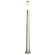Venkovní svítidlo, nerezová ocel, plast opál, IP44, Ø13cm, V:110cm, bez žárovky 1xE27, max. 60W 230V.