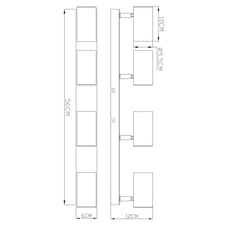 Stropní svítidlo, kov zlaté barvy broušený, DxŠxV:560x60x120mm, bez žárovek 4xGU10, max. 35W 230V