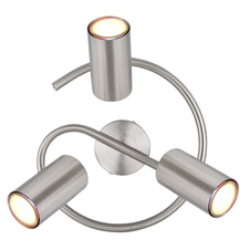 Stropní svítidlo, kov nikl, chrom, ø:250mm, H:135mm, bez žárovek 3xGU10, max. 25W 230V