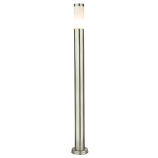 Venkovní svítidlo, nerezová ocel, plast opál, IP44, Ø13cm, V:110cm, bez žárovky 1xE27, max. 60W 230V.