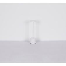 Nabíjecí stolní lampa, kov matný nikl, plast bílý, dotykové zapnutí/vypnutí, plynulé dotykové stmívání, aku CR18650 1200mAh 3,7V, doba nabíjení cca 4 hod., doba svícení cca 6 hod., ø:80mm, V:340mm, LED 1,2W 230V 138lm 2000/7000/3500K.