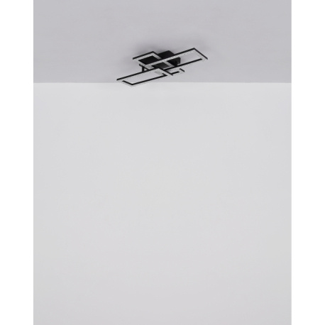 Stropní svítidlo, plast černý, plast šedý matný, plast bílý, nastavitelné obdélníky, DxŠxV:614x341x93mm, včetně LED 24W 230V, zdroj 3200lm, výstup 1900lm, 3000K