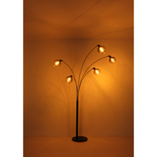 Závěsné svítidlo, kov černý, skleněné koule kouřové barvy, kabel PVC černý, výškově nastavitelné, ø:250mm, V:1410mm, bez žárovky 1xE27 LED, max. 10W 230V