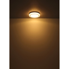 Stropní svítidlo, bílý kov, plast bílý, chromový kroužek, čiré plastové křišťály, ø:400mm, V:80mm, včetně LED 24W 230V, zdroj 2500lm, výstup 1400lm, 3000K