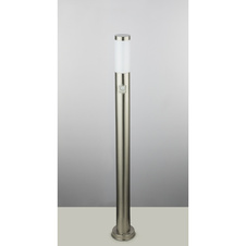 Venkovní svítidlo, nerezová ocel, plast bílý, IP44, senzor: 90°, dosah 9m, Ø13cm, V:110cm, bez žárovky 1xE27, max. 30W 230V.