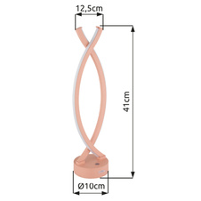 Nabíjecí stolní lampa, plast barva bílá a broskvová, dotykové zapnutí/vypnutí, plynulý dotykový stmívač, USB-A 2.0 - USB-C, součástí balení baterie CR18650 1800mAh, DxŠxV:125x100x410mm, délka kabelu 1000mm, LED 1W 230V, 25lm výstup, 3000K