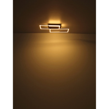 Stropní svítidlo, kov černý, hliník zlaté barvy, akryl bílý, DxŠxV:620x270x82mm, včetně LED 40W 230V, 4000lm zdroj, 1400lm výstup, 3000K