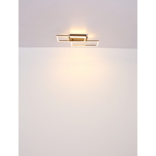 Stropní svítidlo, kov černý, hliník zlaté barvy, akryl bílý, DxŠxV:620x270x82mm, včetně LED 40W 230V, 4000lm zdroj, 1400lm výstup, 3000K