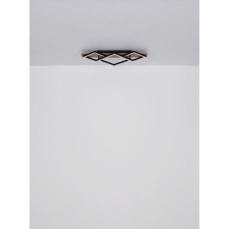 Stropní svítidlo, plast černý, plast bílý, polohovatelné, DxŠxV:475x355x67mm, čtverce: 20x20cm a 25x25cm, včetně LED 20W 230V, zdroj 2000lm, výstup 800lm, 3000K