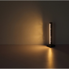 Stropní svítidlo, kov černý, dřevo tmavě hnědé, hliník černý, plast bílý, hliníkové stínítko s dekorativním děrováním, DxŠxV:700x130x80mm, včetně LED 12W 230V, 1400lm zdroj, 300lm výstup, 3000K