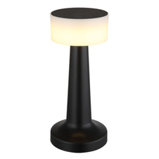 Nabíjecí stolní lampa, plast černý a bílý, dotykové zapnutí/vypnutí, plynulé dotykové stmívání, aku CR18650 800mAh 3,7V, doba nabíjení cca 2 hod., ø:95mm, V:215mm, délka kabelu 1500mm, včetně LED 1W 230V, výstup 55lm, 2700/6500/4000K