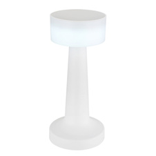 Nabíjecí stolní lampa, plast bílý, dotykové zapnutí/vypnutí, plynulé dotykové stmívání, aku CR18650 800mAh 3,7V, doba nabíjení cca 2 hod., ø:95mm, V:215mm, délka kabelu 1200mm, včetně LED 1W 230V, výstup 55lm, 2700/6500/4000K