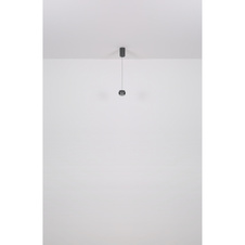 Závěsné svítidlo, kov/hliník šedý matný, akryl bílý, chromový kroužek, kabel PVC černý, ø: 10cm, výška: 180cm, nastavitelná výška od 50-180cm, LED 6W 230V, zdroj 700lm, výstup 300lm, 3000K