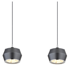 Závěsné svítidlo, kov/hliník šedý matný, akryl bílý, chromový kroužek, kabel PVC černý, DxŠxV: 81x10x180cm, výškově nastavitelné od 50-180 cm, LED 24W 230V, zdroj 2900lm, výstup 1000lm, 3000K