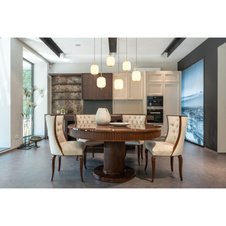 Závěsné svítidlo, mosazný kov, matný černý kov, bílé sklo, černý PVC kabel, DxŠxV: 81x30x220cm, výškově nastavitelné od 55cm do 220cm, LED 40W 230V, zdroj 4650lm, výstup 2176lm, 3000K