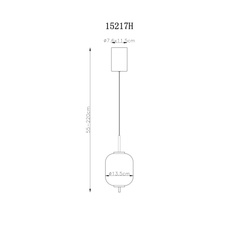 Závěsné svítidlo, kov mosazné barvy, bílé sklo, černý PVC kabel, ø: 13,5cm, výška: 220cm, nastavitelná výška od 70cm do 220cm, LED 7W 230V, zdroj 867lm, výstup 703lm, 3000K