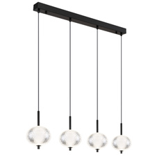 Závěsné svítidlo, kov černý matný, čirý akryl, kabel PVC černý, několik úrovní pomocí nástěnného spínače, paměťová funkce, možnost zkrácení výšky, DxŠxV: 85x15x120cm, LED 23W 230V, zdroj 2900lm, výstup 1562lm, CCT 3000/4500/6500K