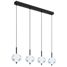 Závěsné svítidlo, kov černý matný, čirý akryl, kabel PVC černý, několik úrovní pomocí nástěnného spínače, paměťová funkce, možnost zkrácení výšky, DxŠxV: 85x15x120cm, LED 23W 230V, zdroj 2900lm, výstup 1562lm, CCT 3000/4500/6500K