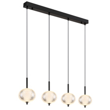 Závěsné svítidlo, kov černý matný, čirý akryl, kabel PVC černý, několik úrovní pomocí nástěnného spínače, paměťová funkce, možnost zkrácení výšky, DxŠxV: 85x15x120cm, LED 23W 230V, zdroj 2900lm, výstup 1562lm, CCT 3000/4500/6500K