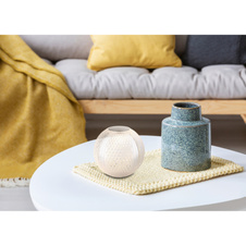 Nabíjecí stolní lampa, čirý akryl, plast nikl matný, černý PVC kabel, dotykové zapínání/vypínání, plynulý dotykový stmívač, paměť, baterie CR18650 1800mAh, 3,7V, nabíjení cca 4h, svícení 4-6h., ø: 12cm, LED 2W 230V, zdroj 180lm, výstup 85lm, 3000K